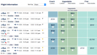 a screenshot of a flight schedule