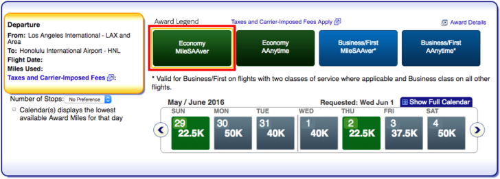booking award travel on american airlines