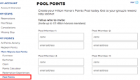 a screenshot of a pool points form