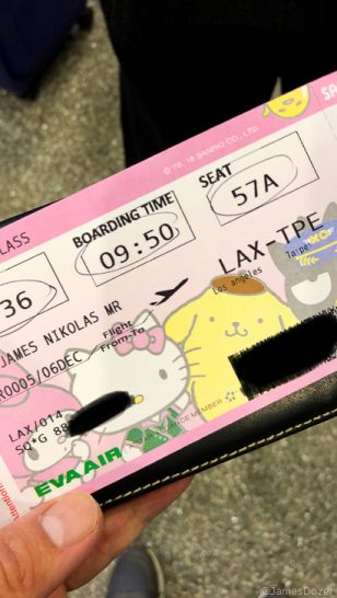 Review: EVA Air Hello Kitty Economy Class, Los Angeles to Taipei