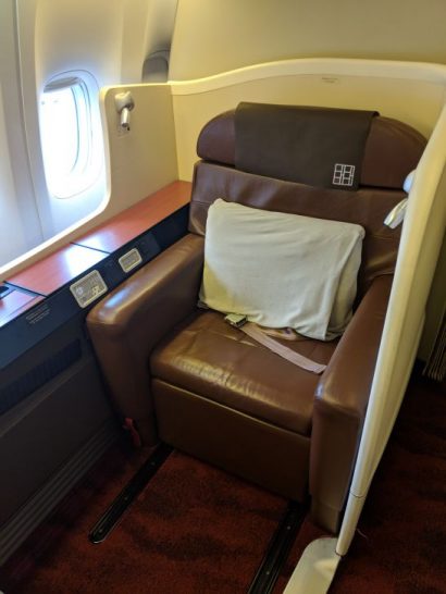 Japan airline first class