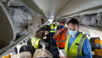 a group of people in a plane