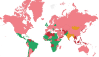 a map of the world with different colored countries/regions