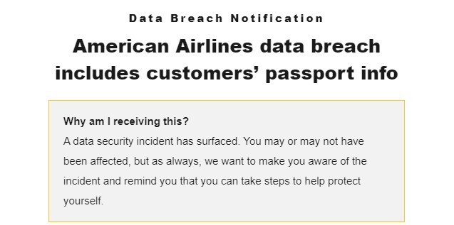 American Airlines confirms customer, employee data breach after phishing  scam