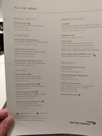 British Airways Lounge San Francisco - Travel Codex