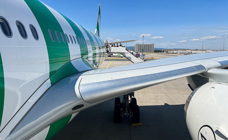 a plane with people on it