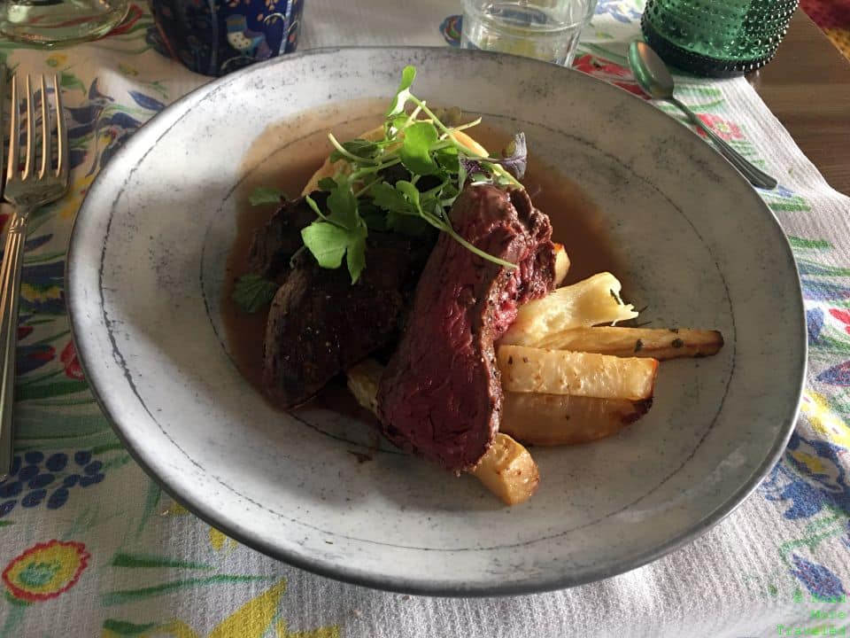 Restaurant Savotta Helsinki - main course (roast reindeer)