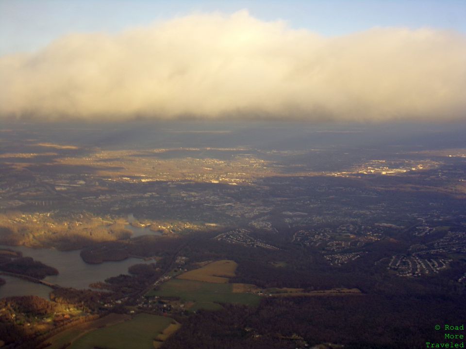 Approach to Dulles over southern Maryland