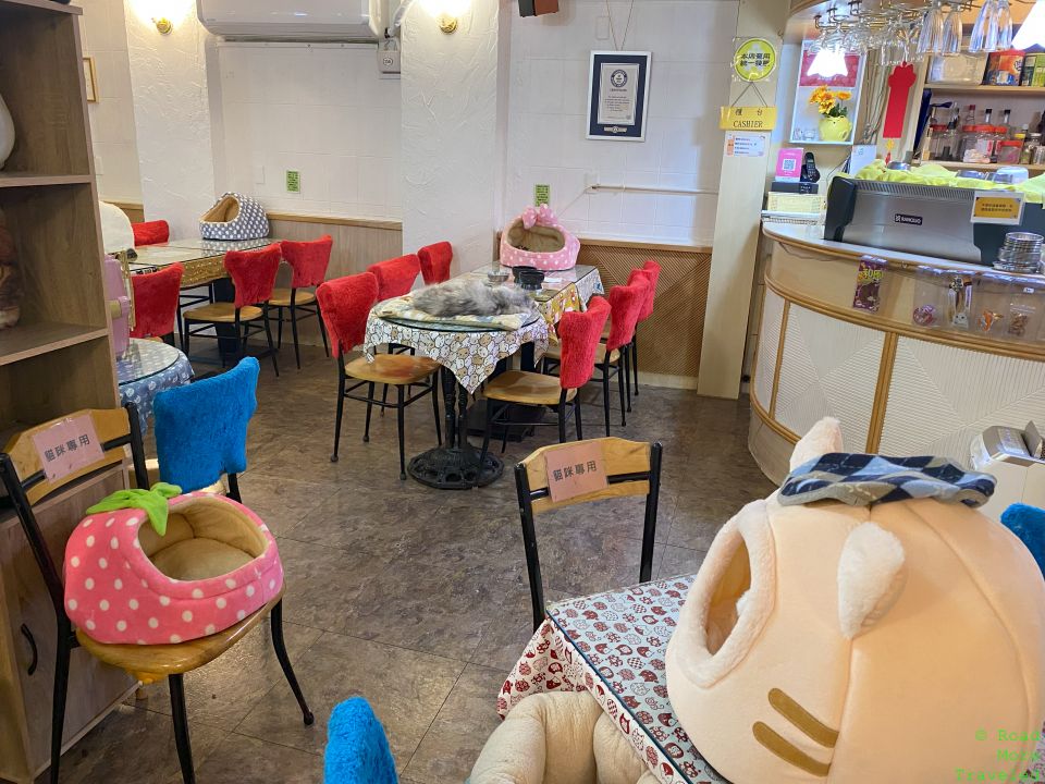 Seating area at Cafe Dogs and Cats, Taipei