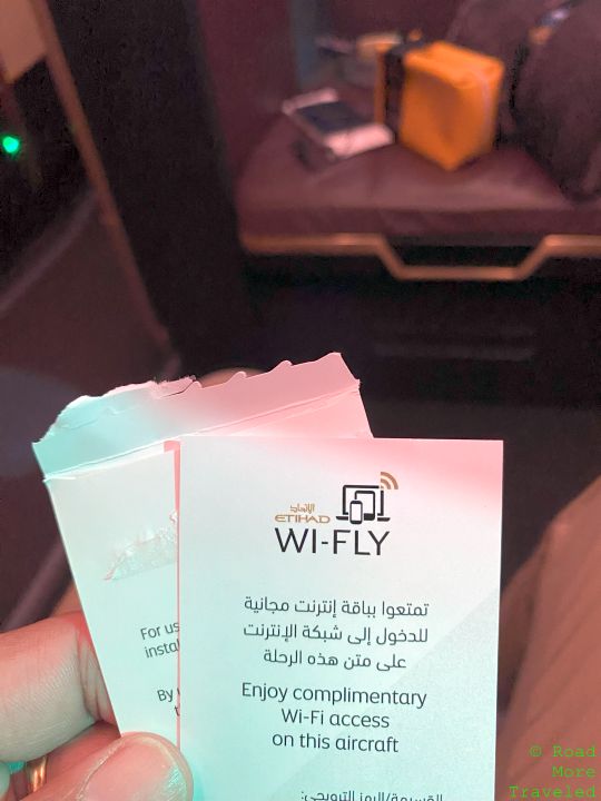 Etihad First Class WiFi voucher