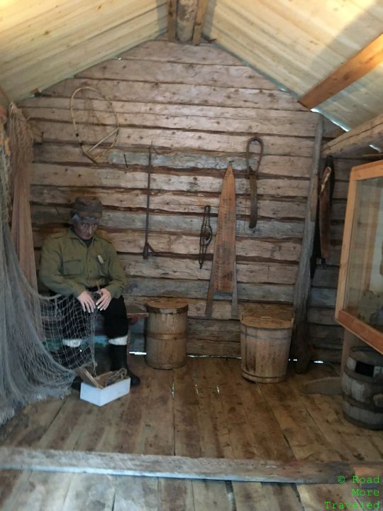 Inside of Sami log cabin at SIIDA museum