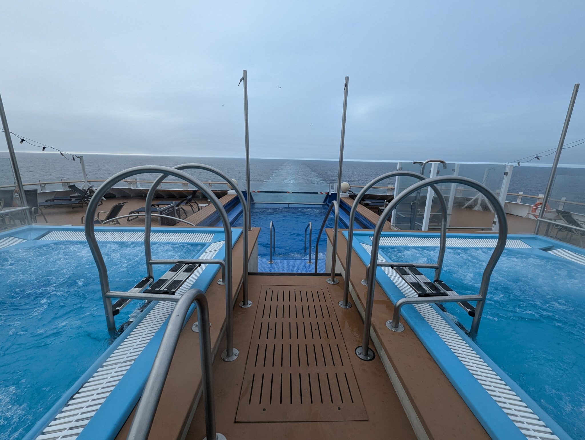 a pool on a boat