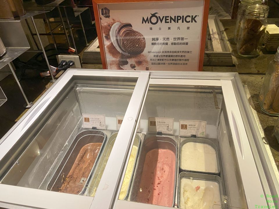 a display case with ice cream in it