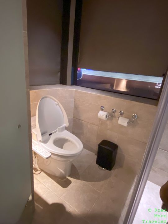 a toilet in a bathroom