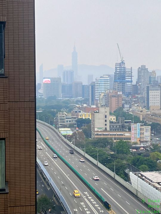 View of Taipei 101 from hotel balcony