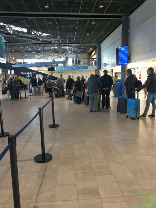 Check-in line at RVN airport (Finnair desk)