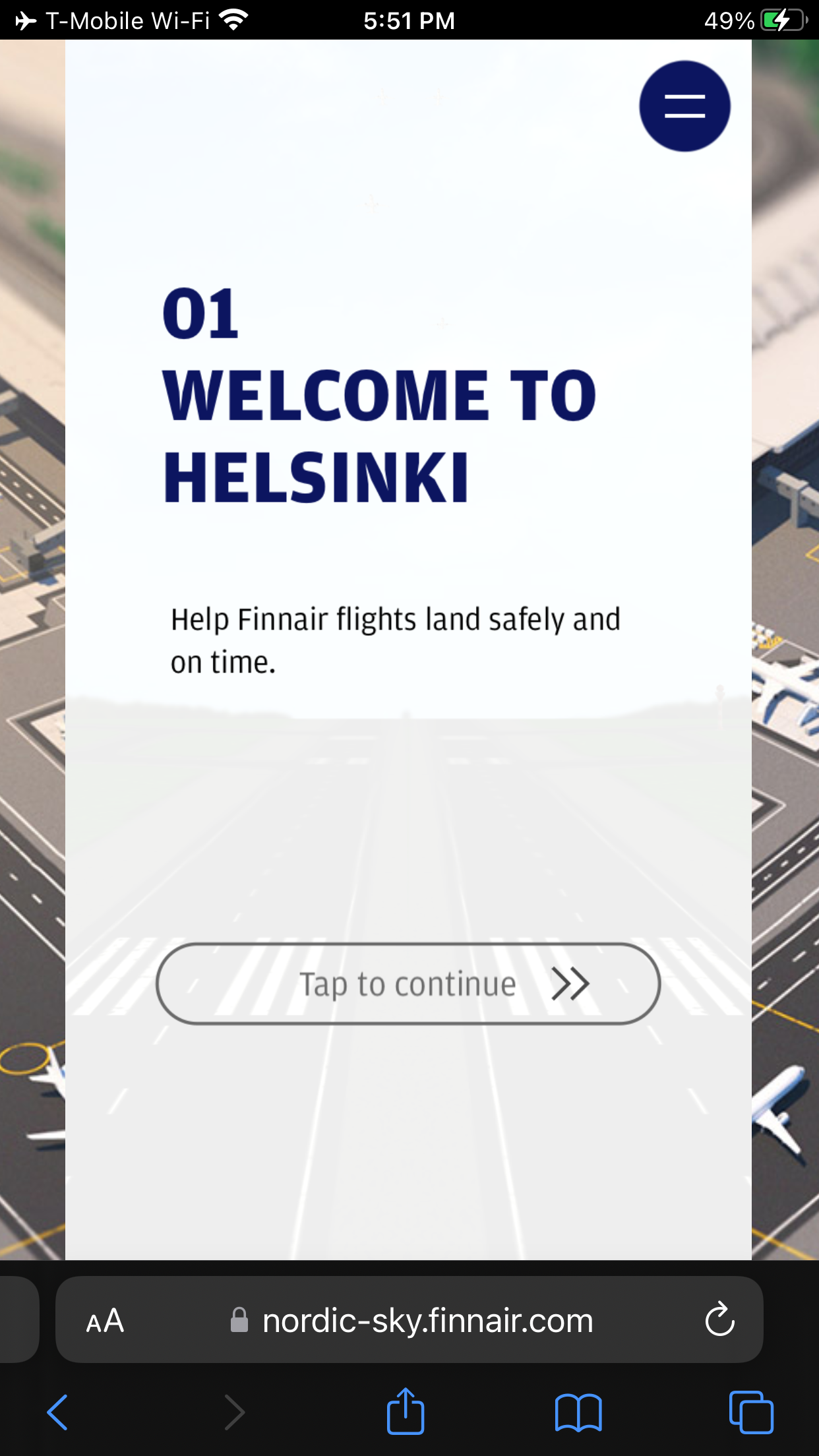 Finnair 3D aviation game