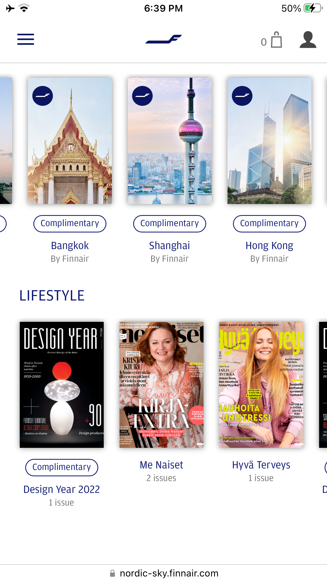 Finnair IFE lifestyle magazines