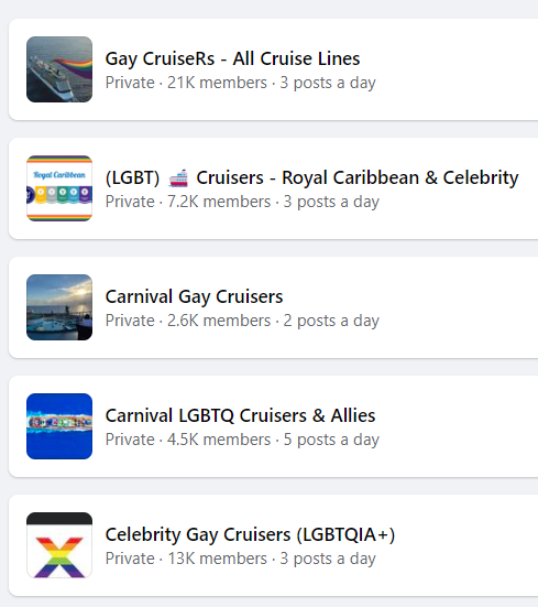 Gay cruise meeting groups