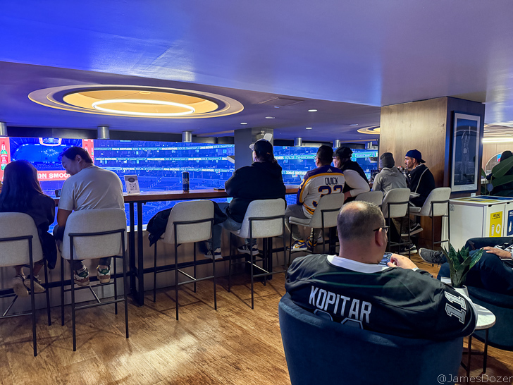 a group of people sitting at a bar