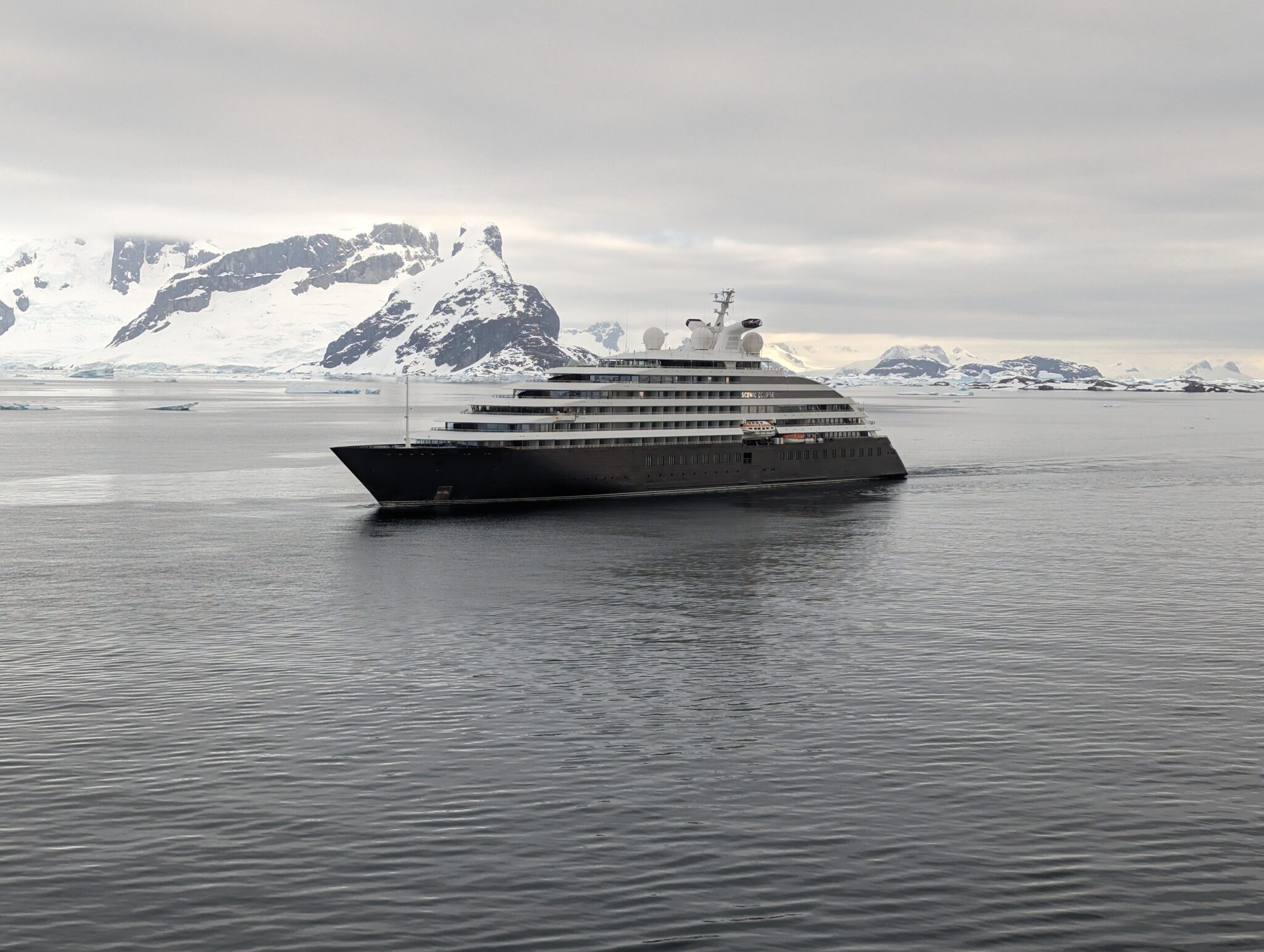 a large ship in the water