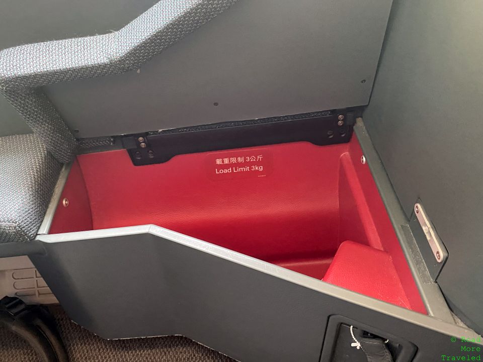 Cathay Pacific A350-1000 Business Class - seat storage cubby