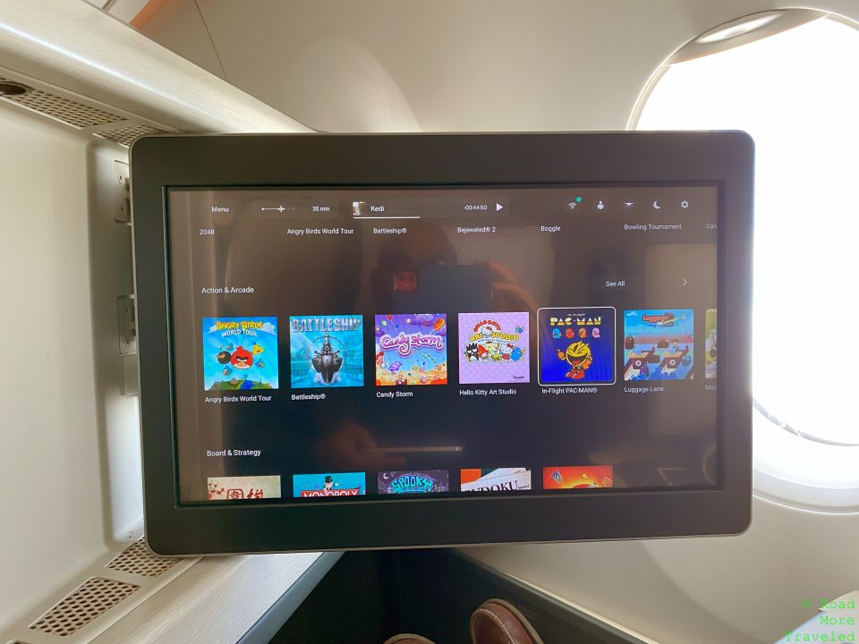 Cathay Pacific A350-1000 Business Class games